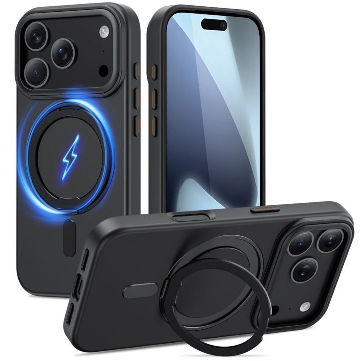 Telefono dėklas iPhone 17 Pro Max juodas matinis MagSafe
