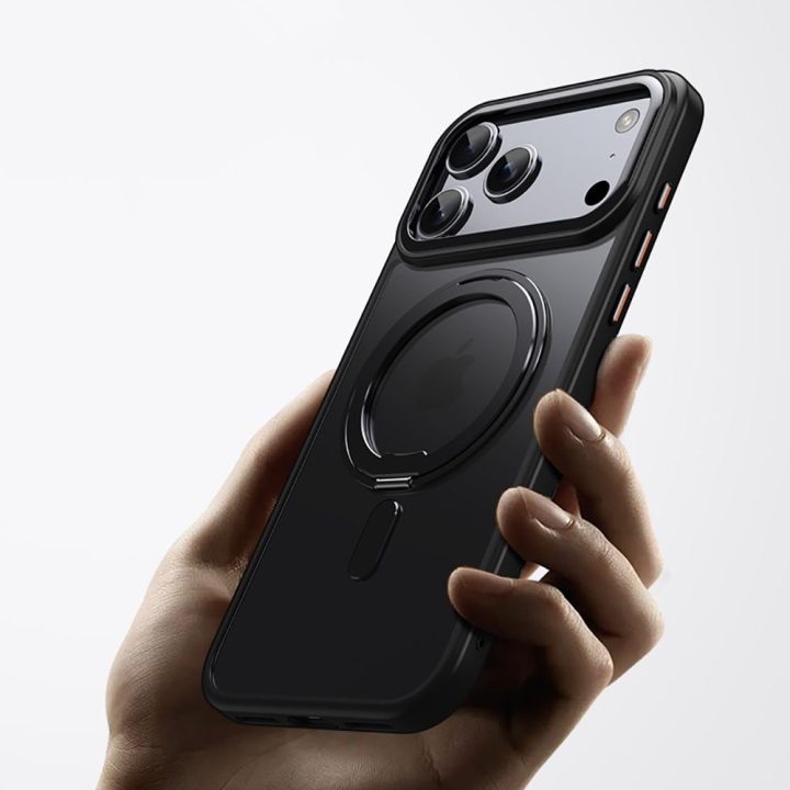 Telefono dėklas iPhone 17 Pro Max juodas matinis MagSafe