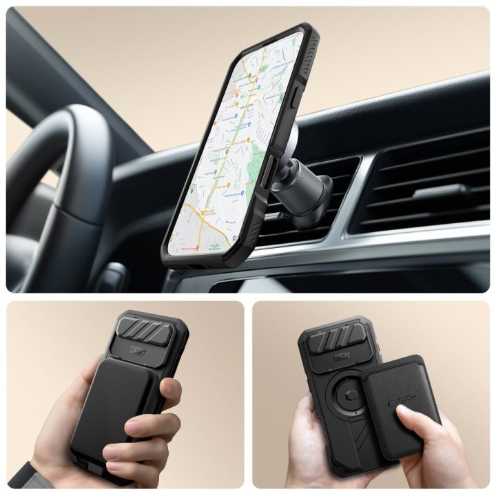 Telefono dėklas iPhone 17 Air juodas Kevlar MagSafe