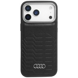 Telefono dėklas iPhone 17 Pro Max juodas eko oda MagSafe Audi
