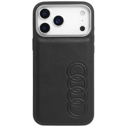Telefono dėklas iPhone 17 Pro juodas eko oda (PU) MagSafe Audi TT