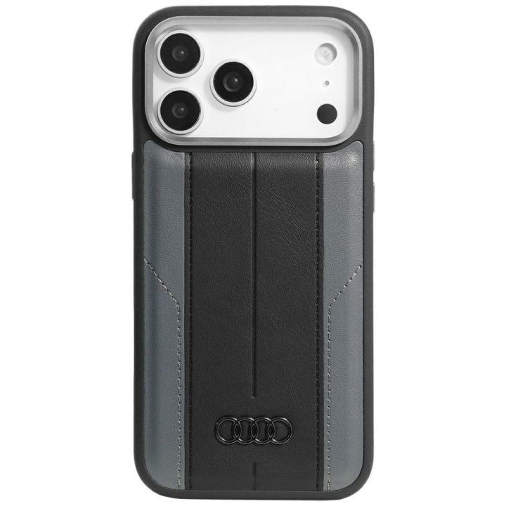 Telefono dėklas iPhone 17 Pro Max juodas eko oda MagSafe Audi A6