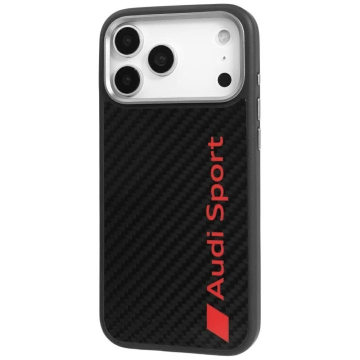 Telefono dėklas iPhone 17 Pro Max juodas anglies pluošto MagSafe Audi