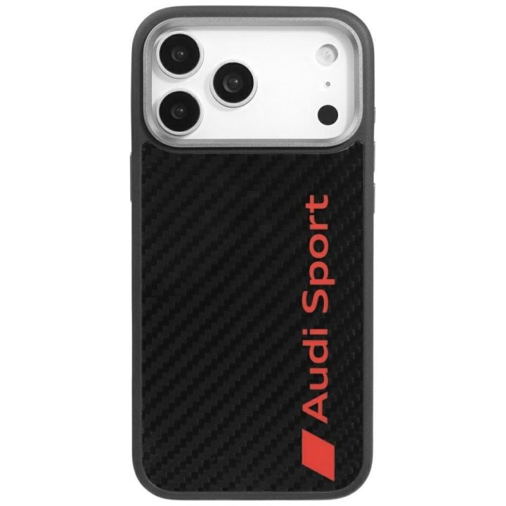 Telefono dėklas iPhone 17 Pro Max juodas anglies pluošto MagSafe Audi