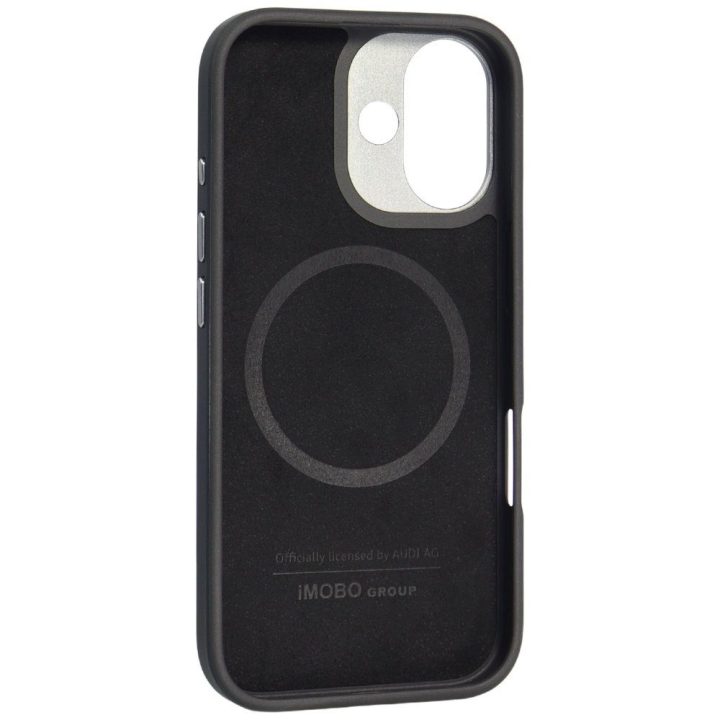 Telefono dėklas iPhone 17 juodas natūrali oda MagSafe Audi R8