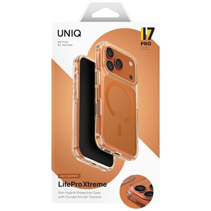 Telefono dėklas iPhone 17 Pro oranžinis MagSafe Uniq