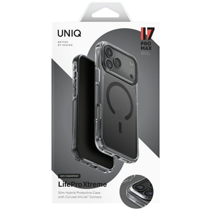 Telefono dėklas iPhone 17 Pro Max juodas MagSafe Uniq