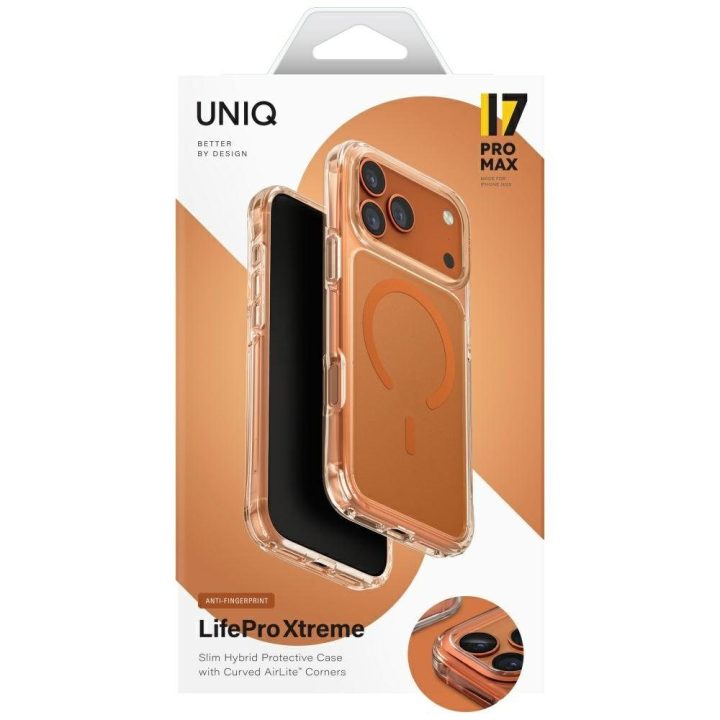 Telefono dėklas iPhone 17 Pro Max oranžinis MagSafe Uniq