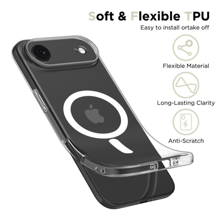 Telefono dėklas iPhone 17 Air skaidrus MagSafe