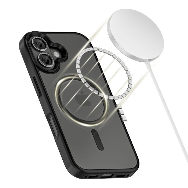 Telefono dėklas iPhone 17 juodas matinis MagSafe (4 vnt.)