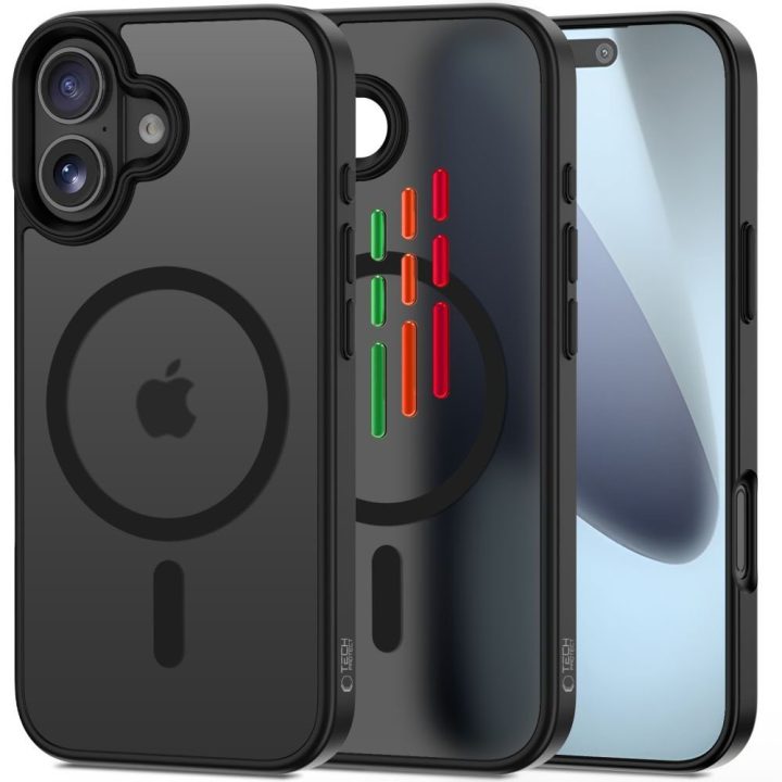 Telefono dėklas iPhone 17 juodas matinis MagSafe (4 vnt.)