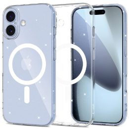 Telefono dėklas iPhone 17 skaidrus blizgus MagSafe