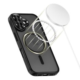 Telefono dėklas iPhone 17 juodas matinis MagSafe
