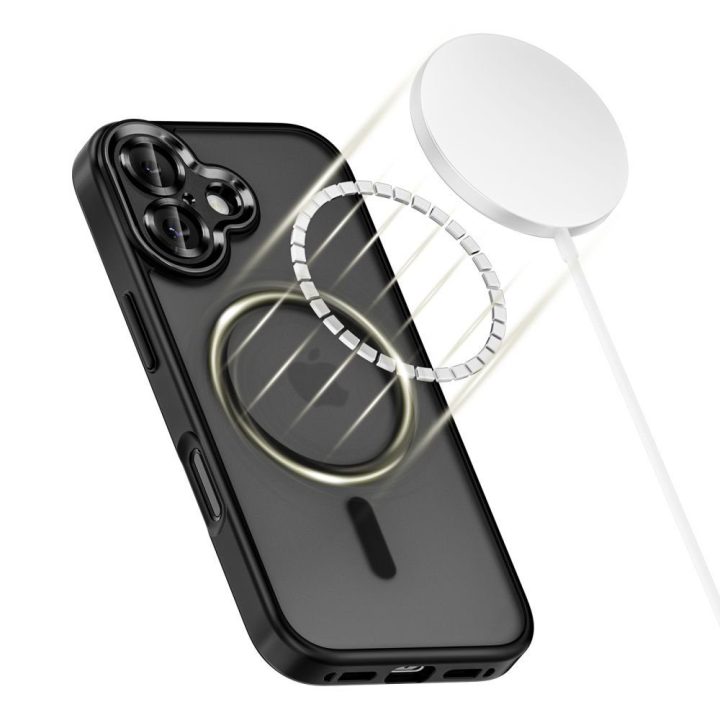 Telefono dėklas iPhone 17 juodas matinis MagSafe