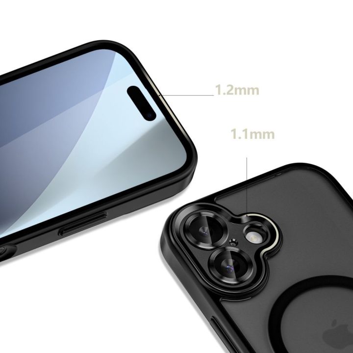Telefono dėklas iPhone 17 juodas matinis MagSafe