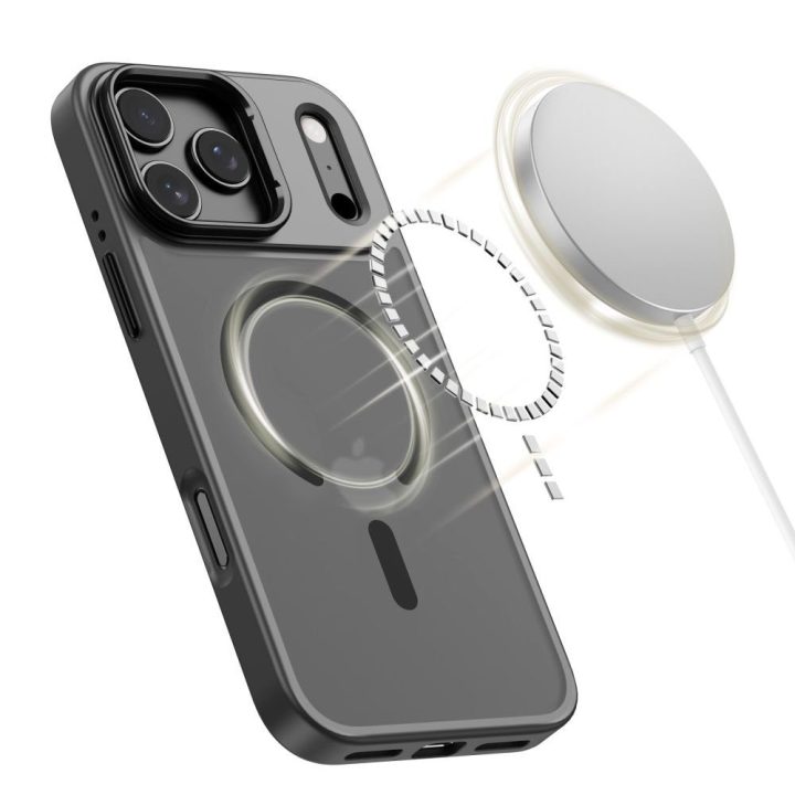Telefono dėklas iPhone 17 Pro Max juodas matinis MagSafe