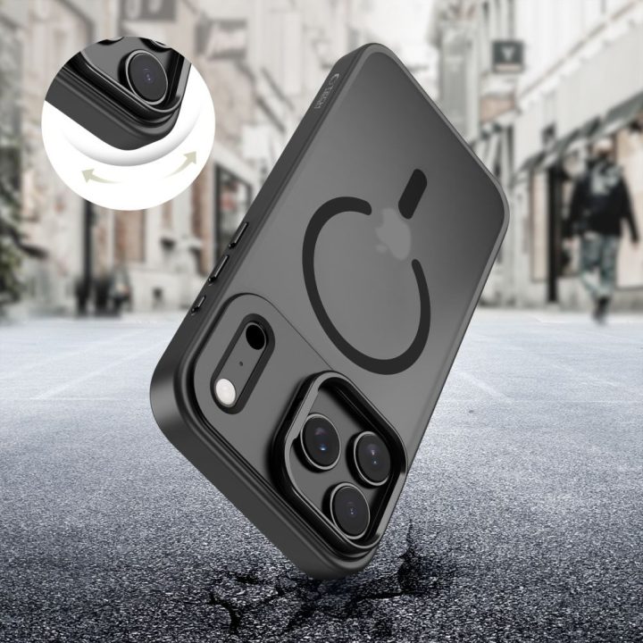 Telefono dėklas iPhone 17 Pro Max juodas matinis MagSafe