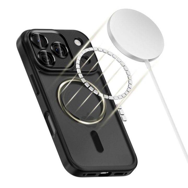 Telefono dėklas iPhone 17 Pro Max juodas matinis MagSafe