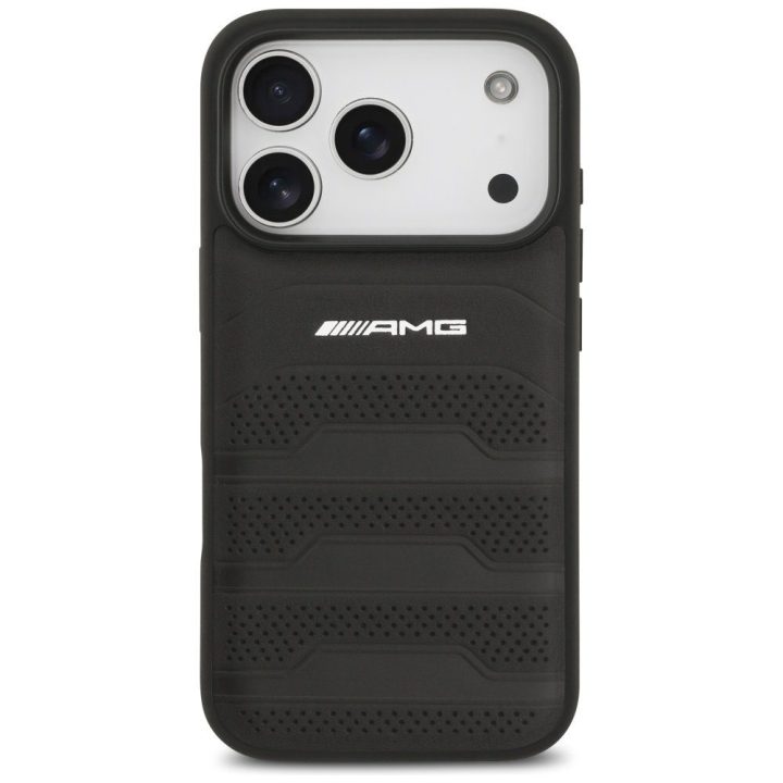 Telefono dėklas iPhone 17 Pro juodas oda AMG