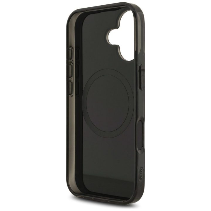 Telefono dėklas iPhone 17 juodas permatomas MagSafe AMG