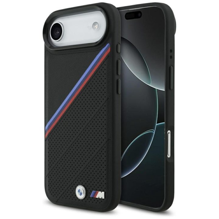 Telefono dėklas iPhone 17 Air juodas MagSafe BMW M Tricolor