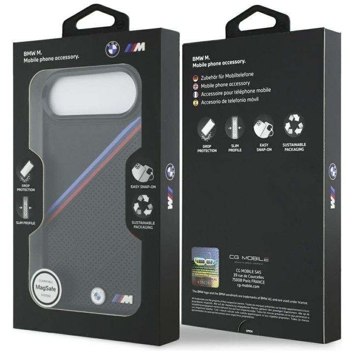 Telefono dėklas iPhone 17 Air juodas MagSafe BMW M Tricolor