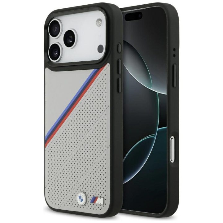 Telefono dėklas iPhone 17 Pro Max pilkas MagSafe BMW M