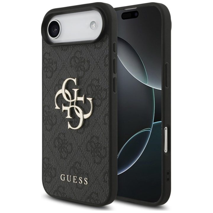 Telefono dėklas iPhone 17 Air juodas 4G logotipas Guess