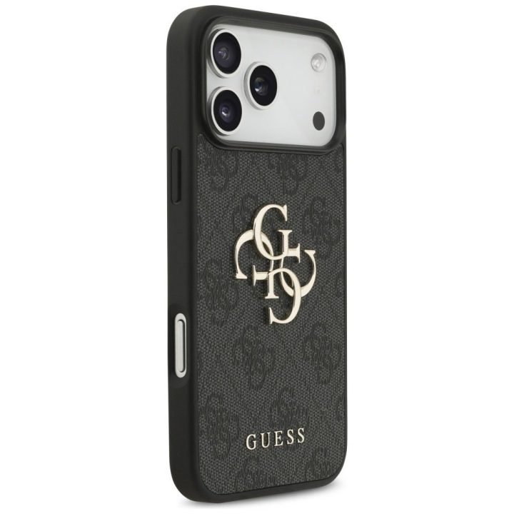 Telefono dėklas iPhone 17 Pro Max juodas tekstilinis Guess