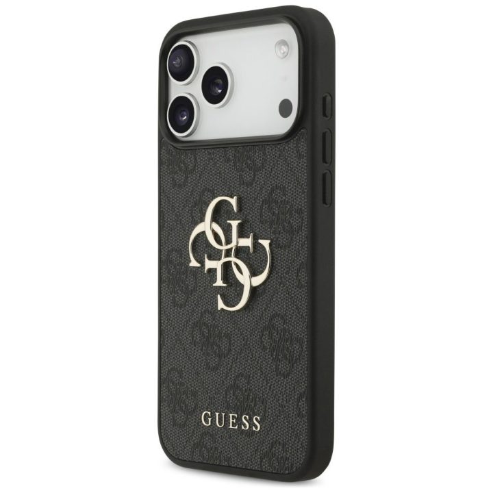 Telefono dėklas iPhone 17 Pro Max juodas tekstilinis Guess