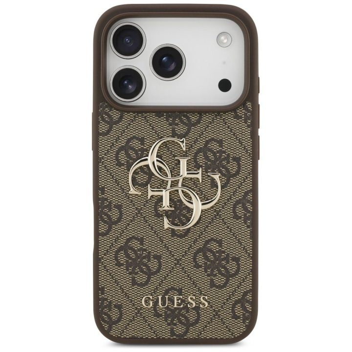 Telefono dėklas iPhone 17 Pro rudas margintas Guess