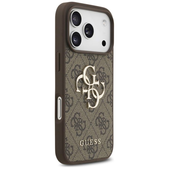 Telefono dėklas iPhone 17 Pro rudas margintas Guess