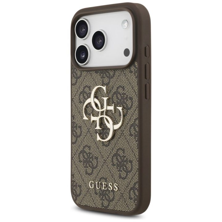 Telefono dėklas iPhone 17 Pro rudas margintas Guess