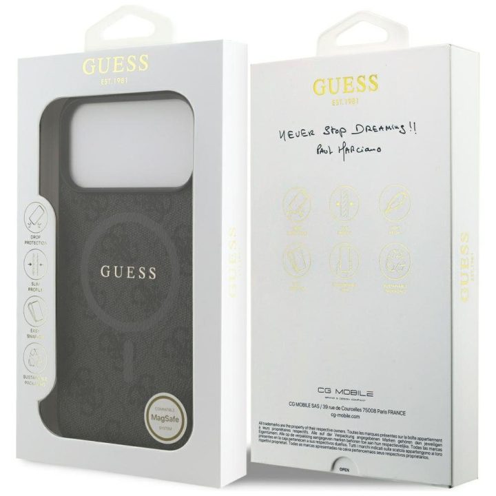 Telefono dėklas iPhone 17 Pro Max juodas MagSafe Guess