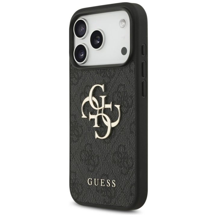 Telefono dėklas iPhone 17 Pro juodas 4G logotipas Guess