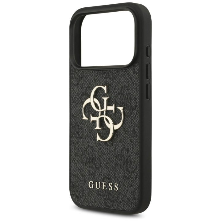 Telefono dėklas iPhone 17 Pro juodas 4G logotipas Guess