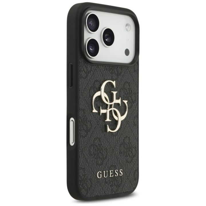 Telefono dėklas iPhone 17 Pro juodas 4G logotipas Guess