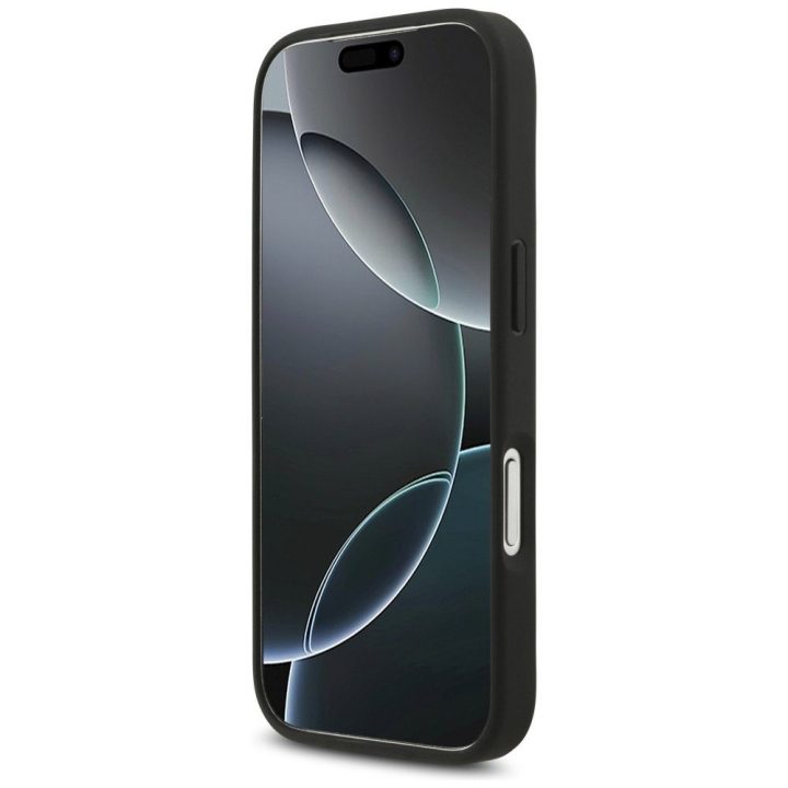 Telefono dėklas iPhone 17 Pro juodas 4G logotipas Guess