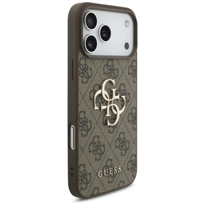 Telefono dėklas iPhone 17 Pro Max rudas margintas Guess