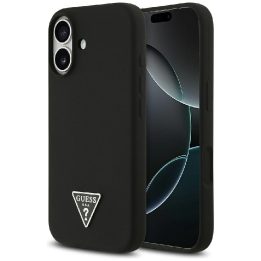 Telefono dėklas iPhone 17 juodas silikoninis MagSafe Guess