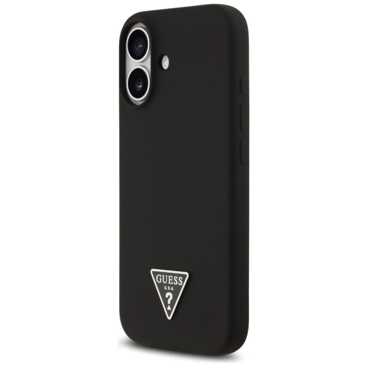 Telefono dėklas iPhone 17 juodas silikoninis MagSafe Guess