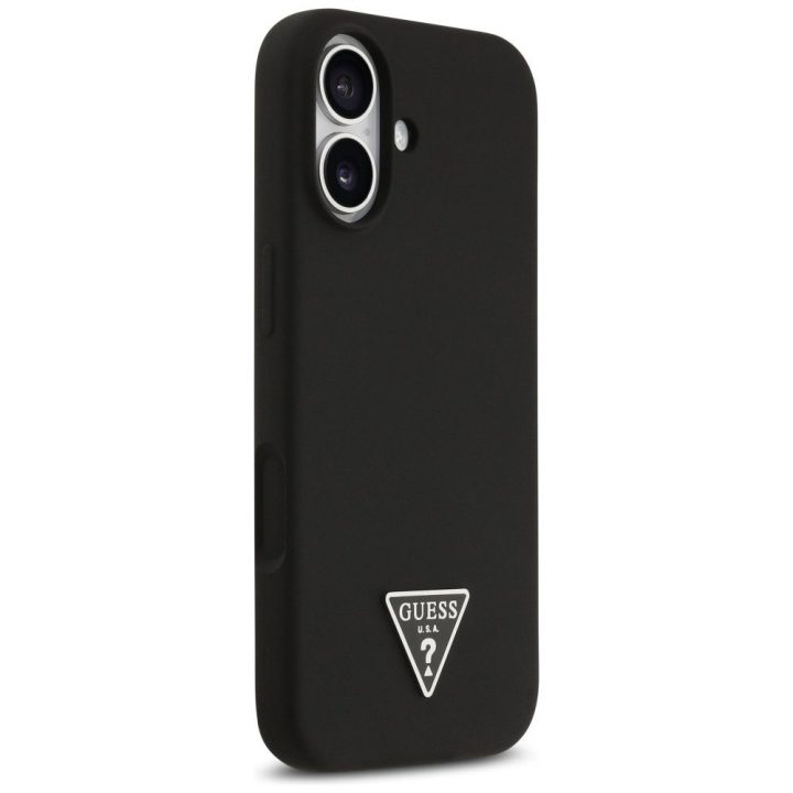 Telefono dėklas iPhone 17 juodas silikoninis MagSafe Guess