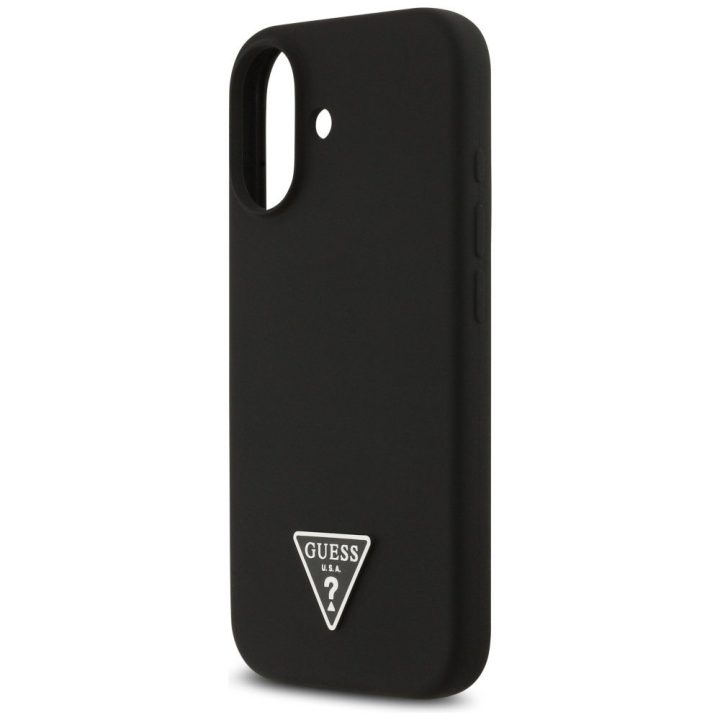 Telefono dėklas iPhone 17 juodas silikoninis MagSafe Guess