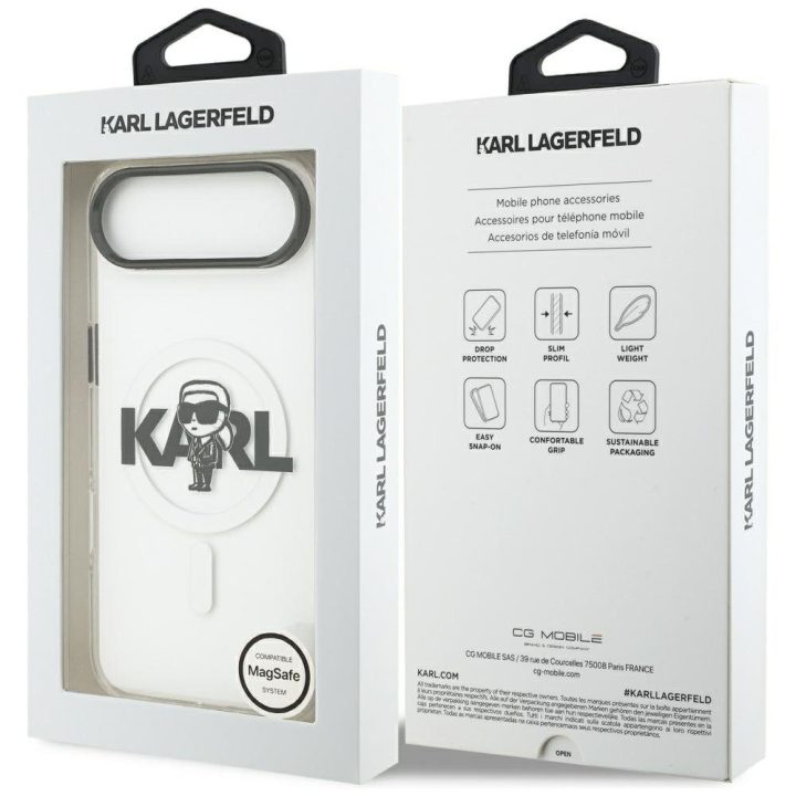 Telefono dėklas iPhone 17 Air skaidrus MagSafe Karl Lagerfeld