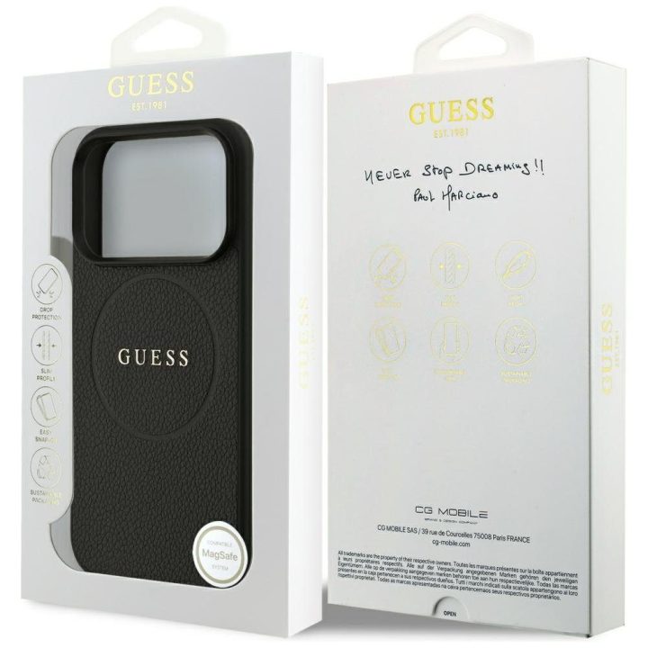 Telefono dėklas iPhone 17 Pro juodas MagSafe Guess