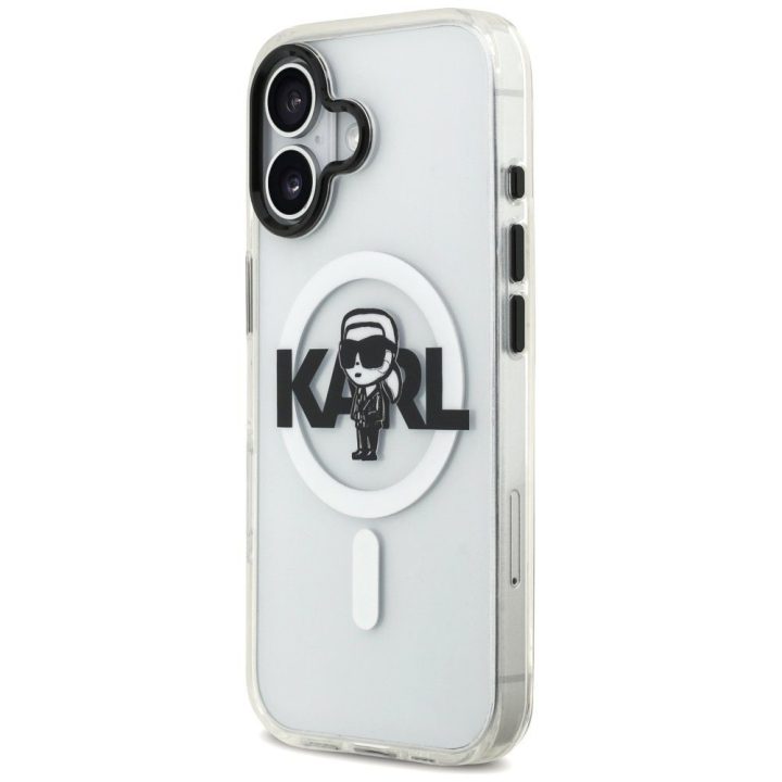 Telefono dėklas iPhone 17 skaidrus MagSafe Karl Lagerfeld