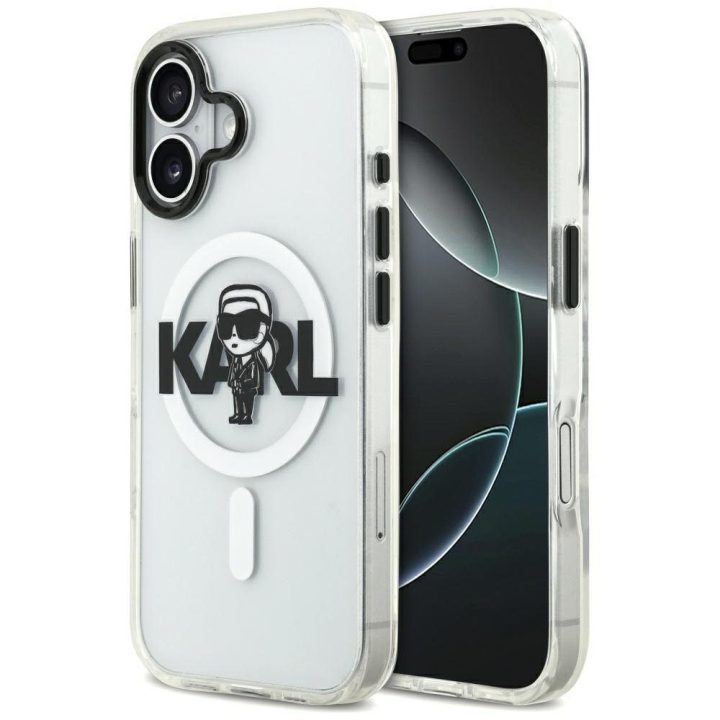Telefono dėklas iPhone 17 skaidrus MagSafe Karl Lagerfeld