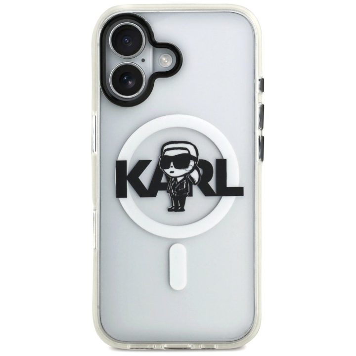 Telefono dėklas iPhone 17 skaidrus MagSafe Karl Lagerfeld
