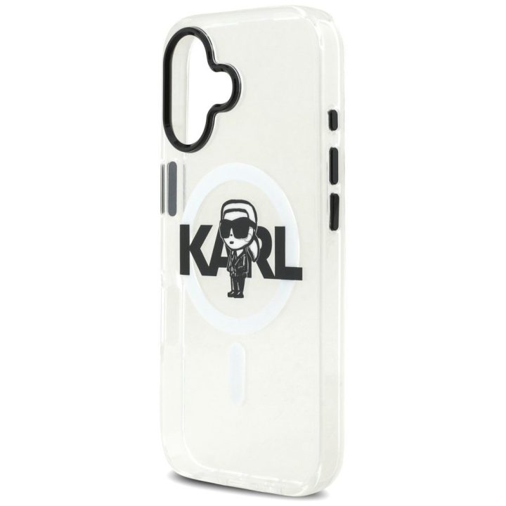 Telefono dėklas iPhone 17 skaidrus MagSafe Karl Lagerfeld