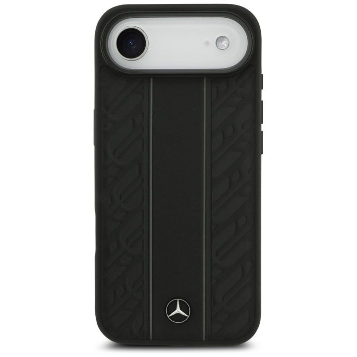 Telefono dėklas iPhone 17 Air juodas oda MagSafe Mercedes